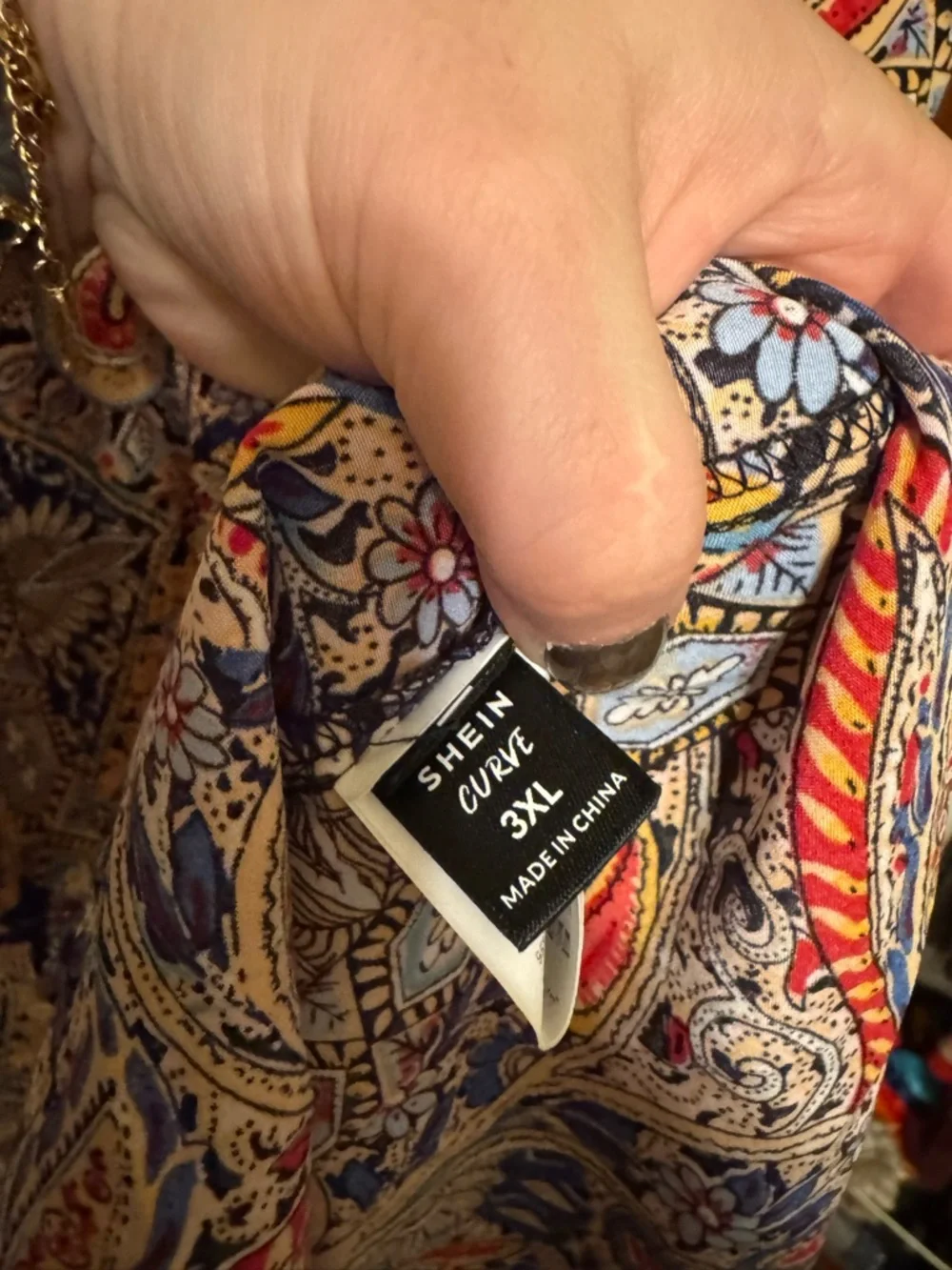 Women's Plus Size Multicolor Paisley V-Neck Dress - Size 3X - Picture 5 of 5